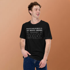 Essenzielles Unisex T-Shirt – Bella + Canvas 3001 | WASCHHINWEIS
