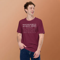 Essenzielles Unisex T-Shirt – Bella + Canvas 3001 | WASCHHINWEIS