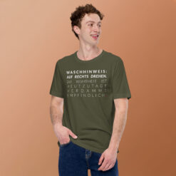Essenzielles Unisex T-Shirt – Bella + Canvas 3001 | WASCHHINWEIS