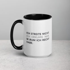 Tassen mit farbiger Innenseite | ICH STREITE NICHT