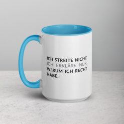 Tassen mit farbiger Innenseite | ICH STREITE NICHT