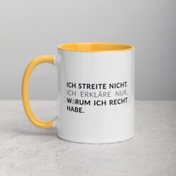 Tassen mit farbiger Innenseite | ICH STREITE NICHT