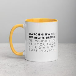 Tasse mit farbiger Innenseite | WASCHHINWEIS