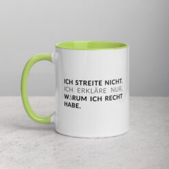 Tassen mit farbiger Innenseite | ICH STREITE NICHT