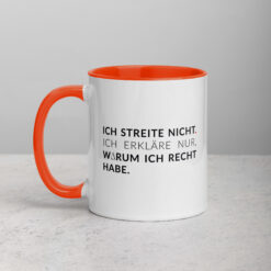 Tassen mit farbiger Innenseite | ICH STREITE NICHT