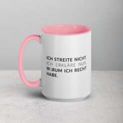 Tassen mit farbiger Innenseite | ICH STREITE NICHT