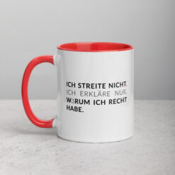 Tassen mit farbiger Innenseite | ICH STREITE NICHT