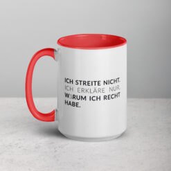 Tassen mit farbiger Innenseite | ICH STREITE NICHT
