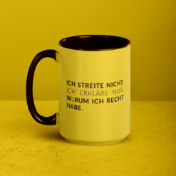 Tassen mit farbiger Innenseite | ICH STREITE NICHT