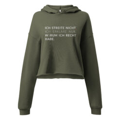 Crop-Hoodie für Damen – Bella + Canvas 7502 | ICH STREITE NICHT