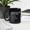 Tiefschwarze Keramiktasse, glänzend – ICH FÜHLE MICH HEUTE ALS MANN