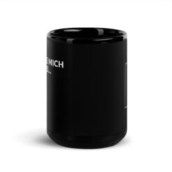 Tiefschwarze Keramiktasse, glänzend – ICH FÜHLE MICH HEUTE ALS FRAU
