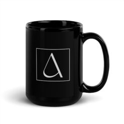 Tiefschwarze Keramiktasse, glänzend – ICH FÜHLE MICH HEUTE ALS MANN