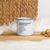 Camper-Tasse aus Emaille – ICH FÜHLE MICH HEUTE ALS FRAU