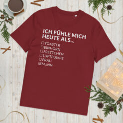 Unisex T-Shirt aus Bio-Baumwolle Creator 2.0 – Stanley/Stella STTU169 | ICH FÜHLE MICH HEUTE ALS MANN