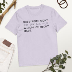Unisex T-Shirt aus Bio-Baumwolle Creator 2.0 – Stanley/Stella STTU169 | ICH STREITE NICHT