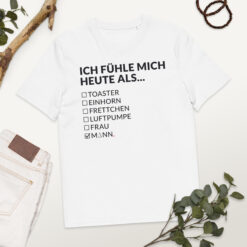 Unisex T-Shirt aus Bio-Baumwolle Creator 2.0 – Stanley/Stella STTU169 | ICH FÜHLE MICH HEUTE ALS MANN