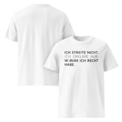 Unisex T-Shirt aus Bio-Baumwolle Creator 2.0 – Stanley/Stella STTU169 | ICH STREITE NICHT