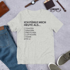 Essenzielles Unisex T-Shirt – Bella + Canvas 3001 | ICH FÜHLE MICH HEUTE ALS FRAU