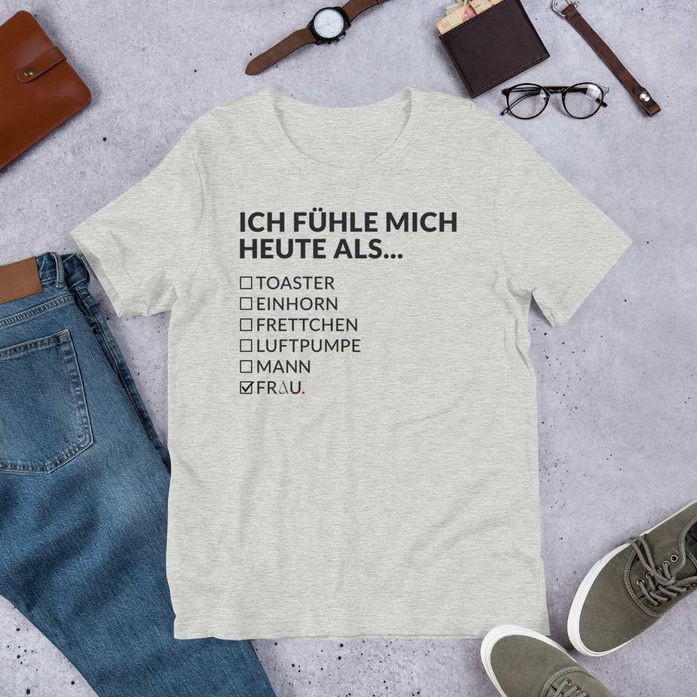 Essenzielles Unisex T-Shirt – Bella + Canvas 3001 | ICH FÜHLE MICH HEUTE ALS FRAU – Bild 29