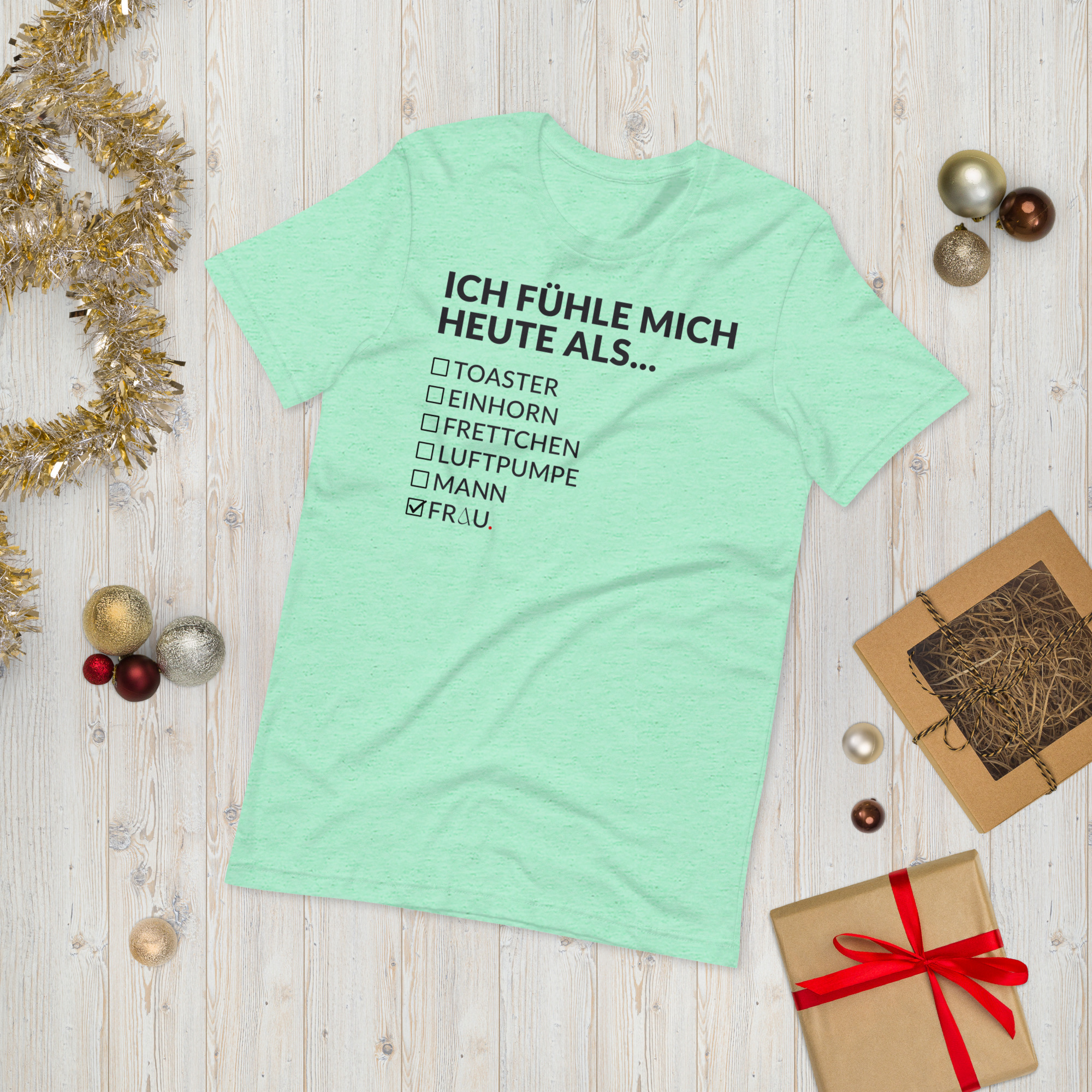 Essenzielles Unisex T-Shirt – Bella + Canvas 3001 | ICH FÜHLE MICH HEUTE ALS FRAU – Bild 15