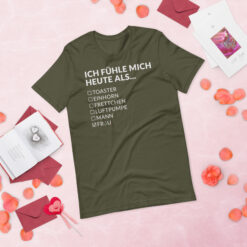 Essenzielles Unisex T-Shirt – Bella + Canvas 3001 | ICH FÜHLE MICH HEUTE ALS FRAU