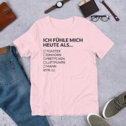 Essenzielles Unisex T-Shirt – Bella + Canvas 3001 | ICH FÜHLE MICH HEUTE ALS FRAU