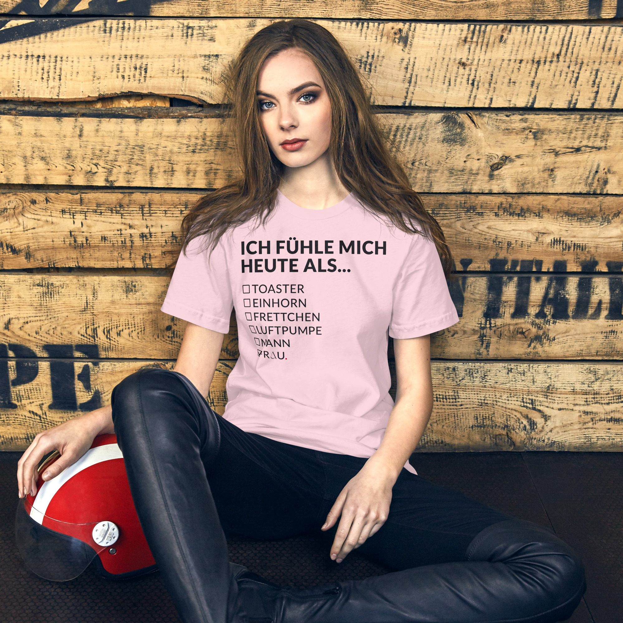 Essenzielles Unisex T-Shirt – Bella + Canvas 3001 | ICH FÜHLE MICH HEUTE ALS FRAU – Bild 4
