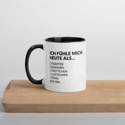 Keramiktasse mit farbiger Innenseite | ICH FÜHLE MICH HEUTE ALS MANN