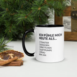 Alternative view of Keramiktasse mit farbiger Innenseite | ICH FÜHLE MICH HEUTE ALS MANN