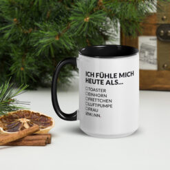 Keramiktasse mit farbiger Innenseite | ICH FÜHLE MICH HEUTE ALS MANN