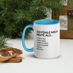 Keramiktasse mit farbiger Innenseite | ICH FÜHLE MICH HEUTE ALS MANN