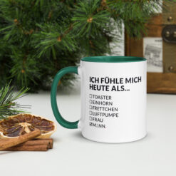 Keramiktasse mit farbiger Innenseite | ICH FÜHLE MICH HEUTE ALS MANN
