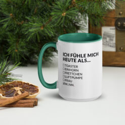 Keramiktasse mit farbiger Innenseite | ICH FÜHLE MICH HEUTE ALS MANN