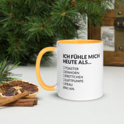Keramiktasse mit farbiger Innenseite | ICH FÜHLE MICH HEUTE ALS MANN