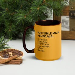 Keramiktasse mit farbiger Innenseite | ICH FÜHLE MICH HEUTE ALS MANN