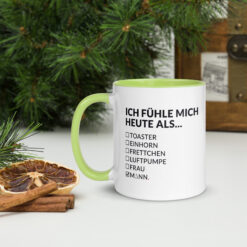 Keramiktasse mit farbiger Innenseite | ICH FÜHLE MICH HEUTE ALS MANN