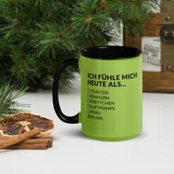 Keramiktasse mit farbiger Innenseite | ICH FÜHLE MICH HEUTE ALS MANN
