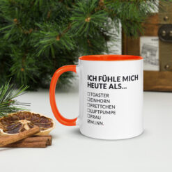 Keramiktasse mit farbiger Innenseite | ICH FÜHLE MICH HEUTE ALS MANN