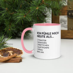 Keramiktasse mit farbiger Innenseite | ICH FÜHLE MICH HEUTE ALS MANN