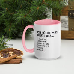 Keramiktasse mit farbiger Innenseite | ICH FÜHLE MICH HEUTE ALS MANN