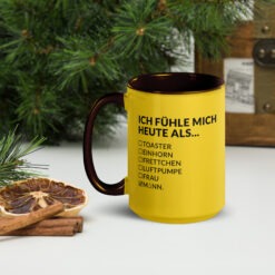 Keramiktasse mit farbiger Innenseite | ICH FÜHLE MICH HEUTE ALS MANN