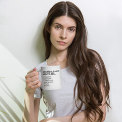 Weiße, glänzende Tasse – ICH FÜHLE MICH HEUTE ALS MANN