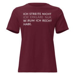 Lockeres Damen-T-Shirt – Bella + Canvas 6400 | ICH STREITE NICHT