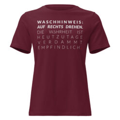 Lockeres Damen-T-Shirt – Bella + Canvas 6400 | WASCHHINWEIS