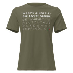 Lockeres Damen-T-Shirt – Bella + Canvas 6400 | WASCHHINWEIS