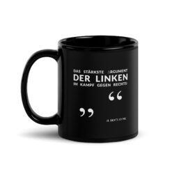 Schwarze glänzende Tasse | LINKES ARGUMENT