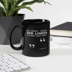 Schwarze glänzende Tasse | LINKES ARGUMENT