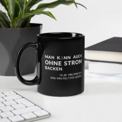 Schwarze glänzende Tasse | OHNE HIRN