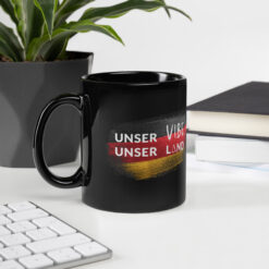 Schwarze glänzende Tasse | UNSER VIBE